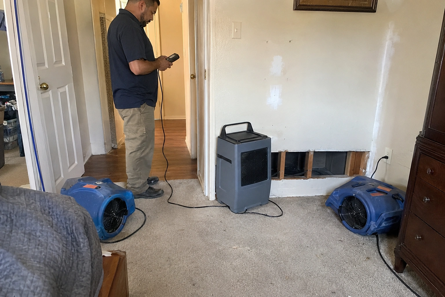 Structural Drying support for a home in Antioch California